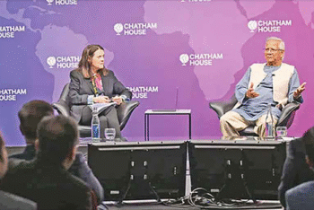 আওয়ামী লীগ নিষিদ্ধ হয়নি, কিছু সময়ের জন্য কার্যক্রম স্থগিত হয়েছে, লন্ডনে ড. ইউনূস