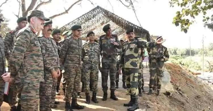 উত্তেজনার মধ্যেই বাংলাদেশ সীমান্ত পরিদর্শনে ভারতীয় সেনা কর্মকর্তারা