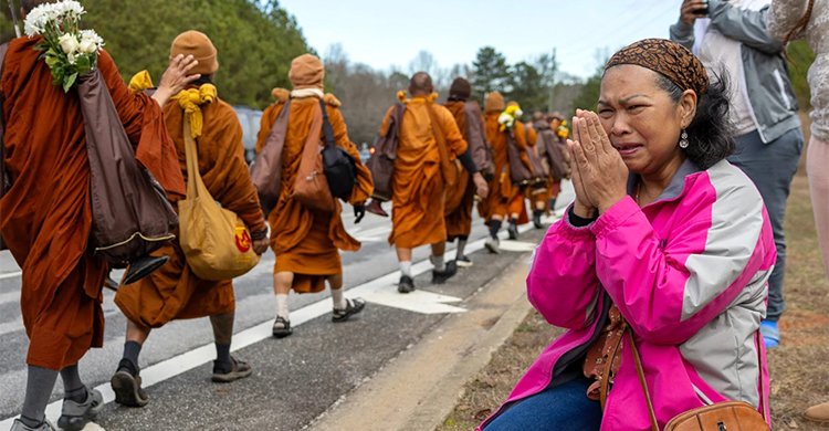 ওয়াশিংটনে শেষ হলো ১৯ ভিক্ষুর ১০৮ দিনের ‘শান্তি পদযাত্রা’
