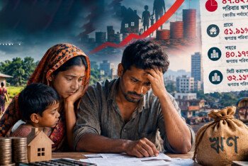 বাংলাদেশের প্রায় অর্ধেক পরিবার ঋণগ্রস্ত, আয়ের চেয়ে ব্যয় বেশি